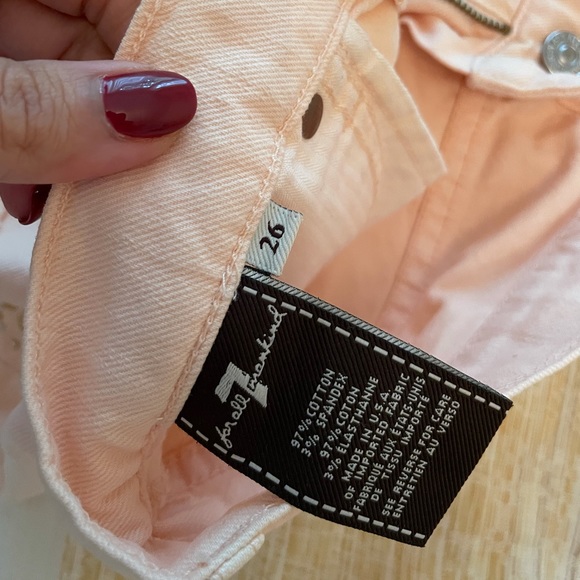 7 for All Mankind Pink Denim Shorts - Picture 2 of 4